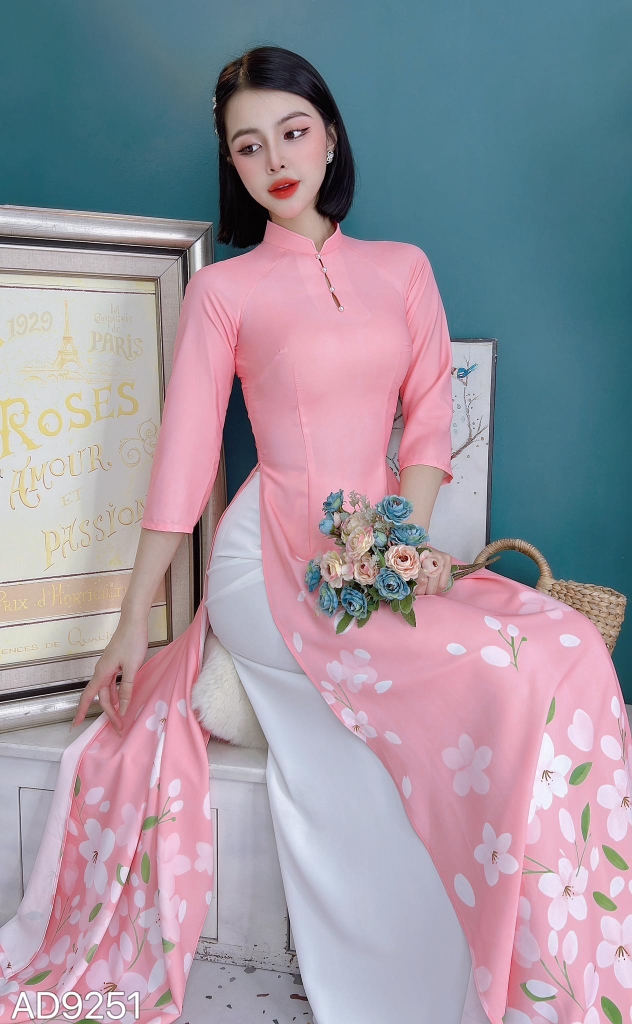 Áo Dài TT Hoa Chân 5 Ngọc AD9251