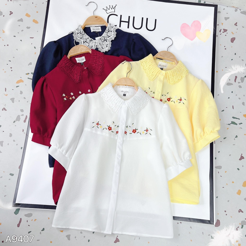Áo Thêu Cổ Xương Rồng A9407