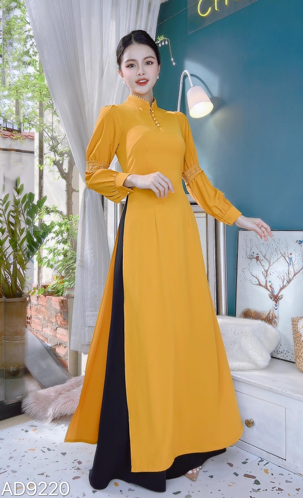 Áo Dài Cổ Tàu Ren Tay Nối AD9220 (áo lẻ)