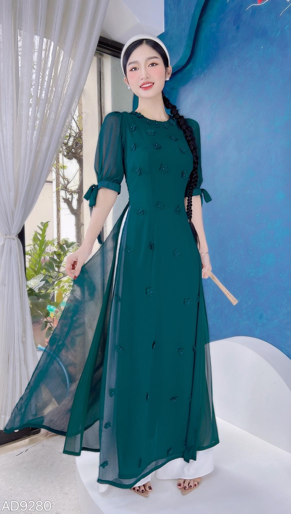 Áo Dài Hoa Mai Bay 3D 4T AD9280 (áo lẻ)