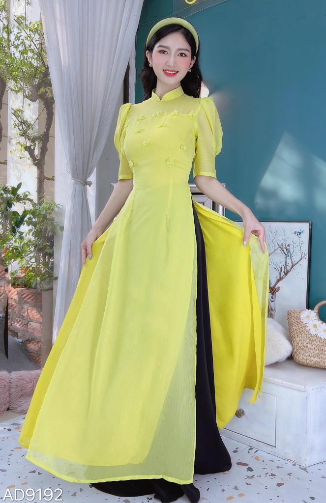 Áo Dài 4T Hoa Mai 3D AD9192 (áo lẻ)