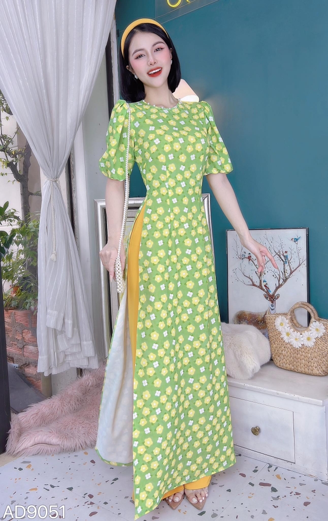 Áo Dài Tay Phồng Chuny AD9051 (áo lẻ)