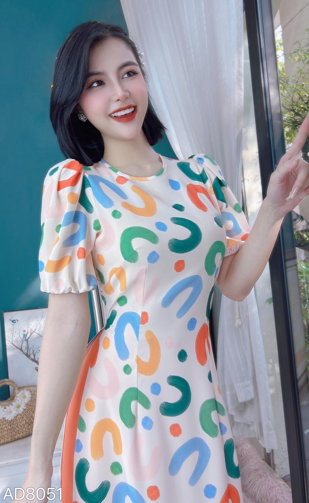 Áo Dài Tay Phồng Chuny AD9051 (áo lẻ)