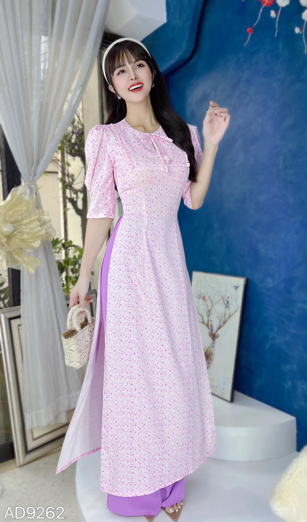 Áo Dài Nơ Nụ Bông AD9262