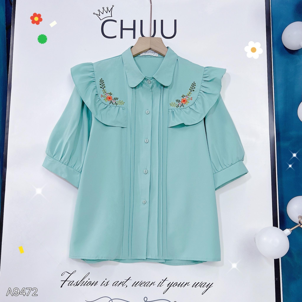 Áo Sơ Mi Thêu Hoa Choco A9472