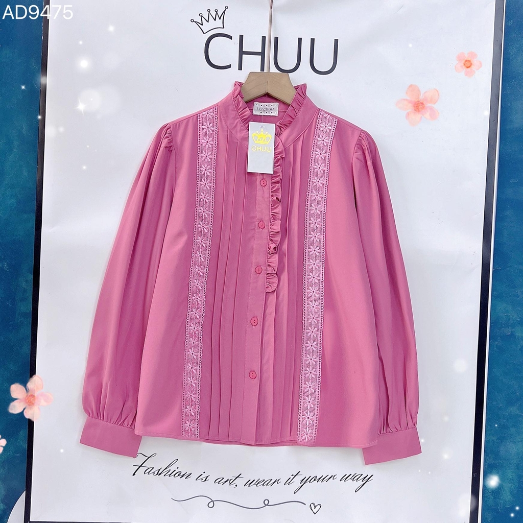 Áo Sơ Mi Xếp Li Hoa Cúc A9475