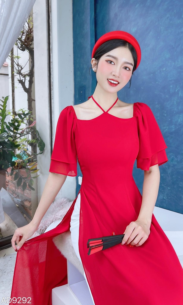 Áo Dài Chip Chip Cổ Yếm 4T AD9292 (áo lẻ)