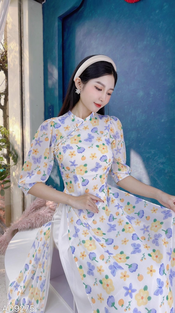 Áo Dài 4T Nơ Pha Lê AD9275 (áo lẻ)