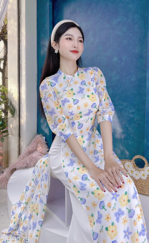 Áo Dài 4T Nơ Pha Lê AD9275 (áo lẻ)