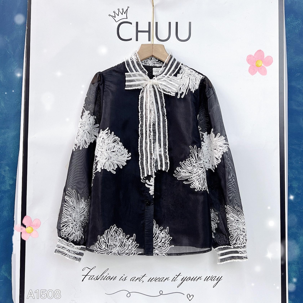 Áo Sơ Mi Thêu Cúc Hoàng Kim A1508