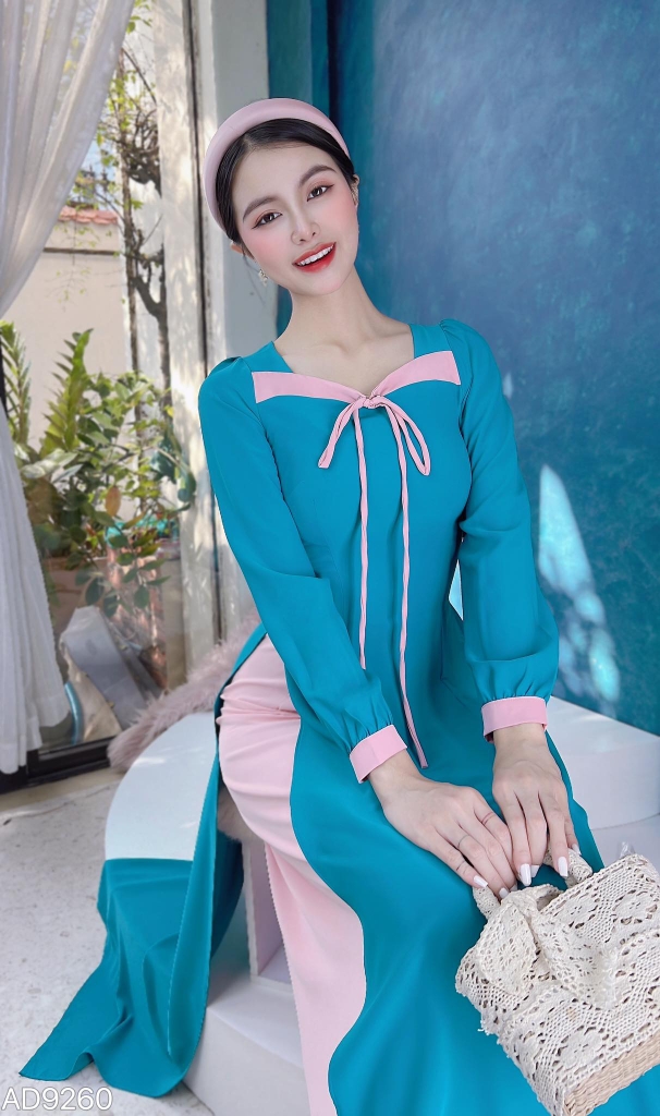 Áo Dài Cổ Lượn Cánh Én AD9260