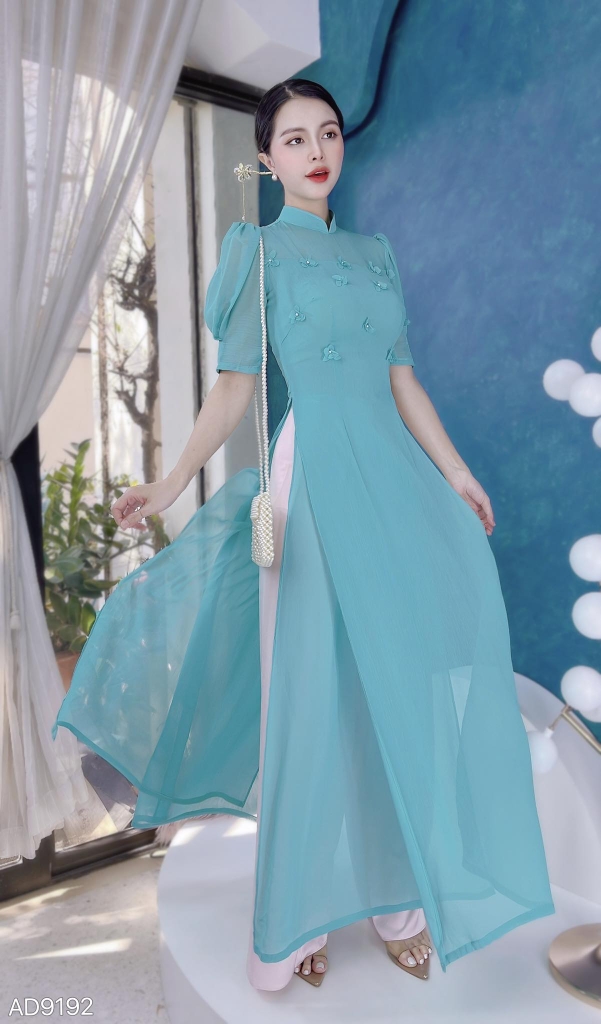 Áo Dài 4T Hoa Mai 3D AD9192 (áo lẻ)