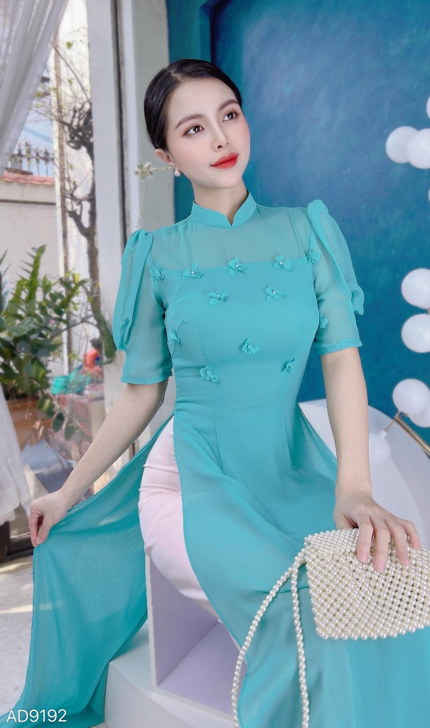 Áo Dài 4T Hoa Mai 3D AD9192 (áo lẻ)