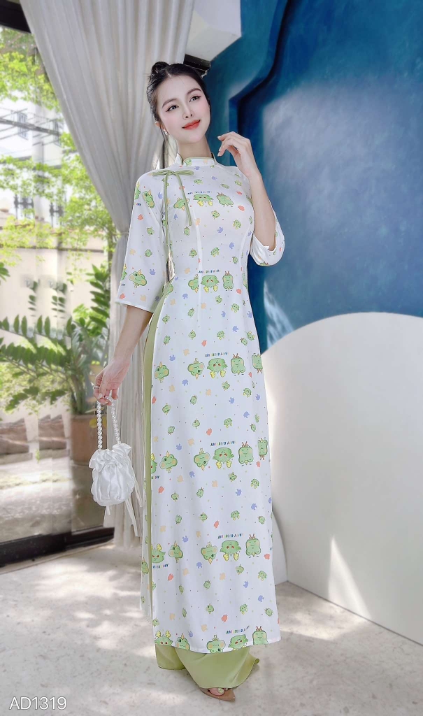 Áo Dài Cổ Bánh Dừa AD1319 (áo lẻ)