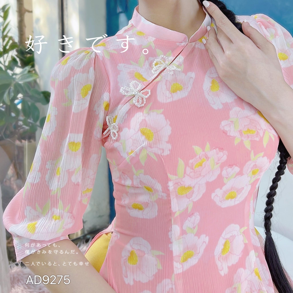 Áo Dài 4T Nơ Pha Lê AD9275 (áo lẻ)