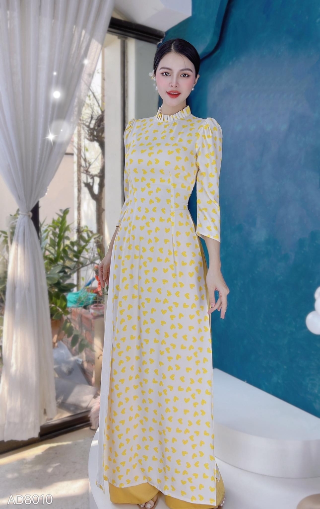 Áo Dài Mango Chấm Bi AD8010 (áo lẻ)