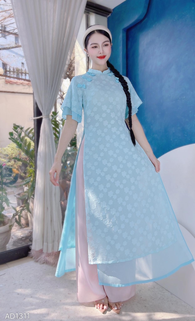 Áo Dài 4T Nơ Babi Đối Xứng AD1311 (áo lẻ)