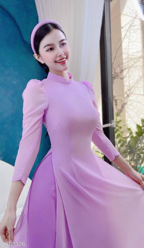 Áo Dài Chiffon Tay Bồng 4T AD1326 (áo lẻ)