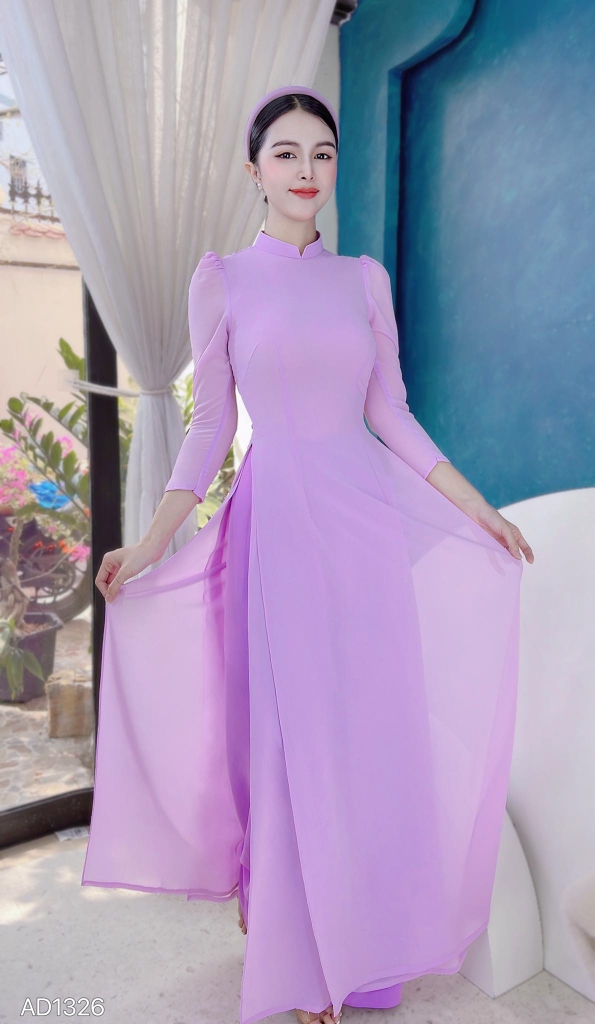 Áo Dài Chiffon Tay Bồng 4T AD1326 (áo lẻ)
