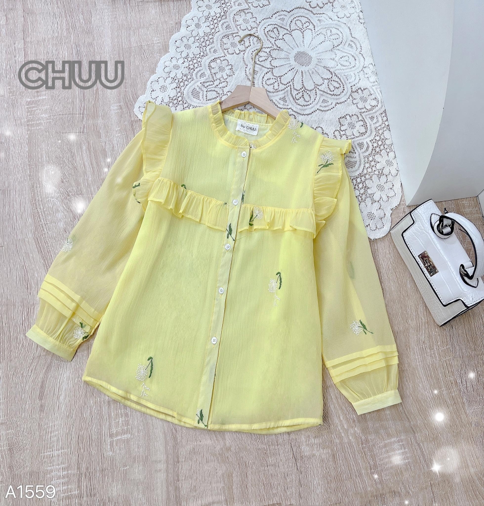 Áo Sơ Mi Thêu Hoa Bồ Công Anh A1559
