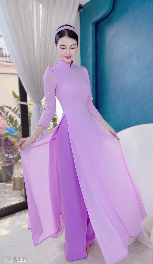 Áo Dài Chiffon Tay Bồng 4T AD1326 (áo lẻ)