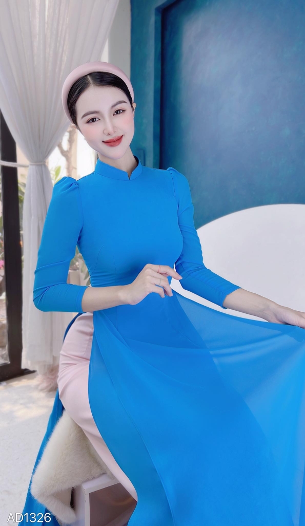 Áo Dài Chiffon Tay Bồng 4T AD1326 (áo lẻ)