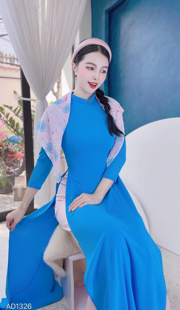 Áo Dài Chiffon Tay Bồng 4T AD1326 (áo lẻ)