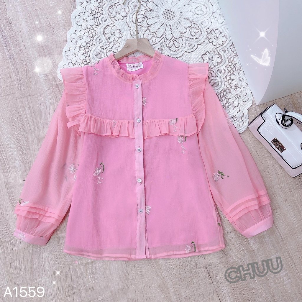Áo Sơ Mi Thêu Hoa Bồ Công Anh A1559