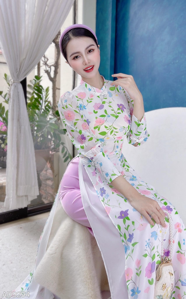 Áo Dài Xếp Eo Thắt Nút 4T AD9294 (áo lẻ)