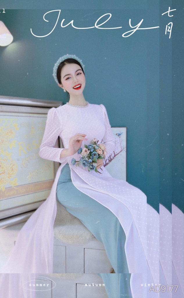 Áo Dài 4T Bông Tuyết Ngọc AD9177 (áo lẻ)