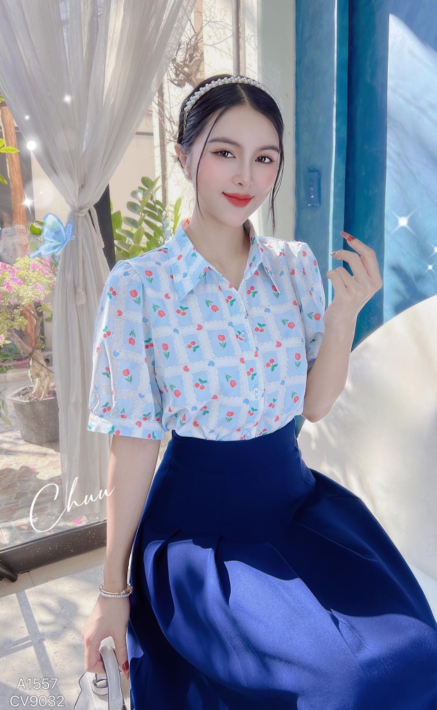 Áo Sơ Mi Hoa 10 Giờ A1557
