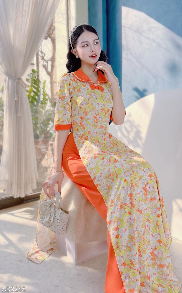 Áo Dài Cổ Nữ Sinh AD9245 (áo lẻ)