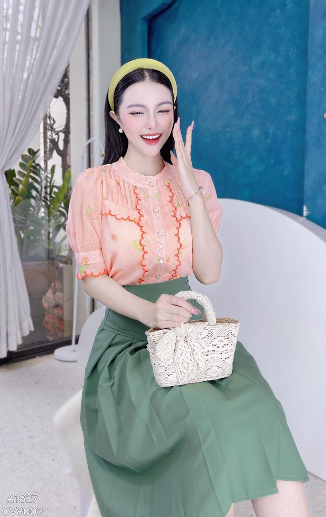 Áo Sơ Mi Hoa Thêu M&M A1627