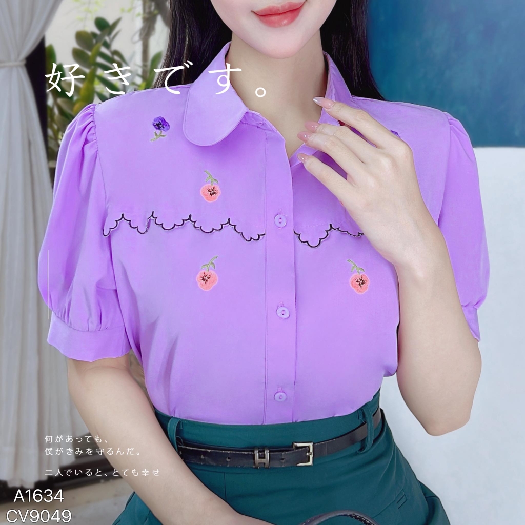 Áo Sơ Mi Thêu Hoa Dại A1634
