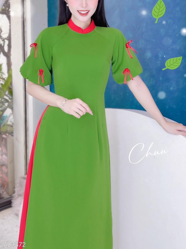 Áo Dài Tay Bí Đính Nơ AD1372 (áo lẻ)