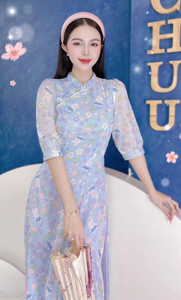 Áo Dài 4T Nơ Pha Lê AD9275 (áo lẻ)