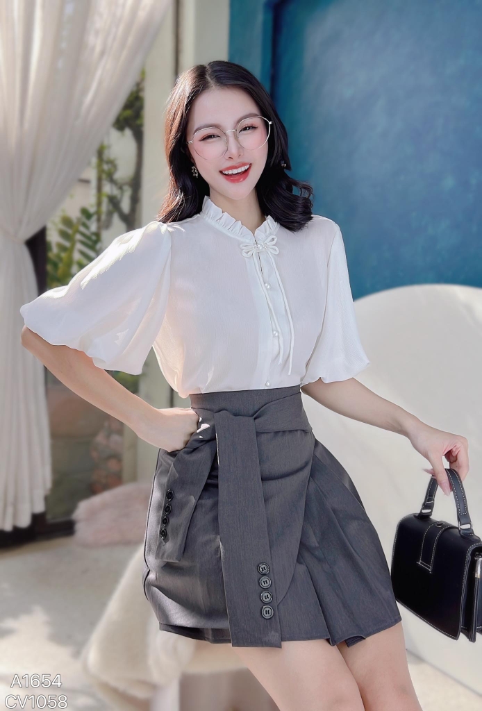Áo Sơ Mi Cổ Li Chuồn Chuồn A1654