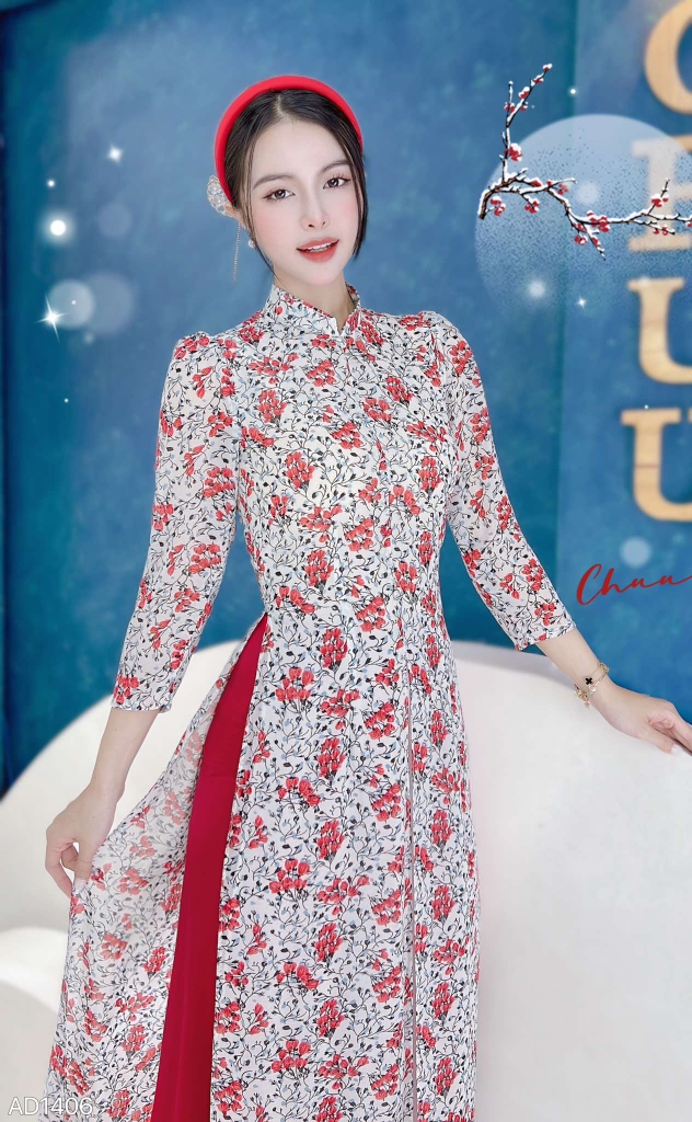 Áo Dài Tứ Thân 3T Nút Bọc AD1406 (áo lẻ)