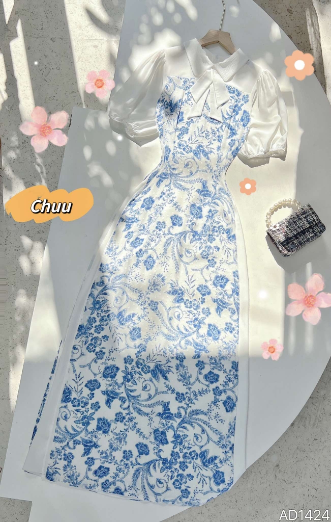 Áo Dài 4T Cổ Đức AD1424 (áo lẻ)