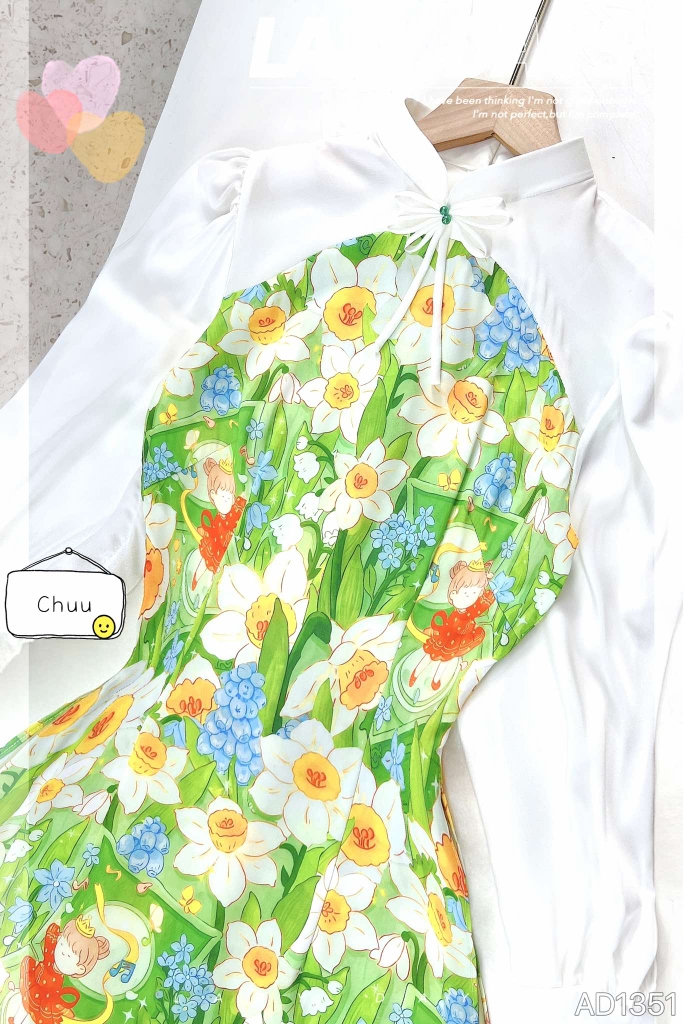 Áo Dài Chuồn Chuồn Xòe Cánh AD1351 (áo lẻ)