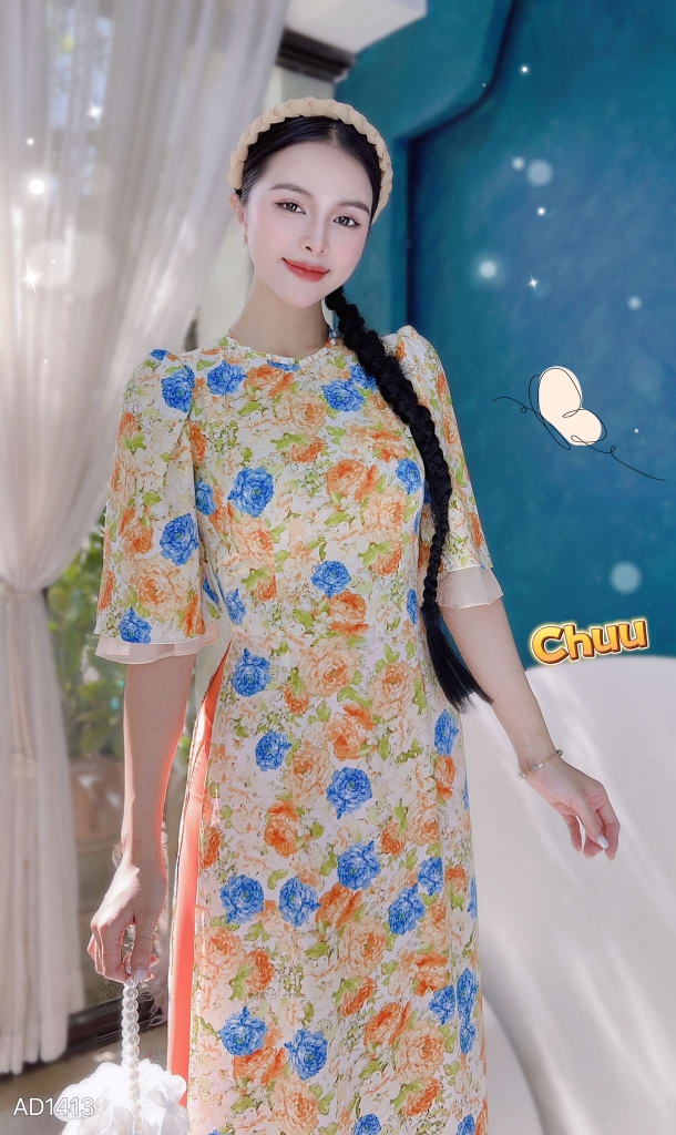 Áo Dài Tay Suông Thạch Dừa AD1413 (áo lẻ)