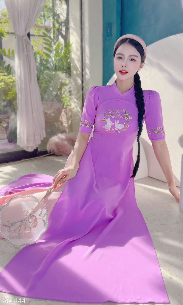 Áo Dài Thỏ Trắng Uyên Ương AD1444 (áo lẻ)