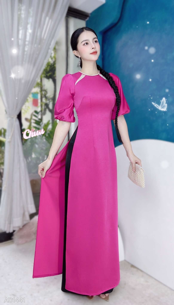 Áo Dài Cổ Ngọc TamZac AD1441 (áo lẻ)