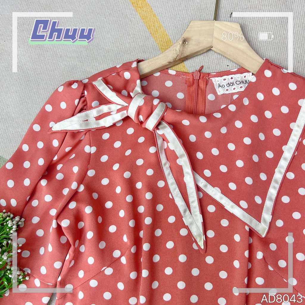 Áo Dài Vạt Thủy Thủ Nơ AD8043 (áo lẻ)