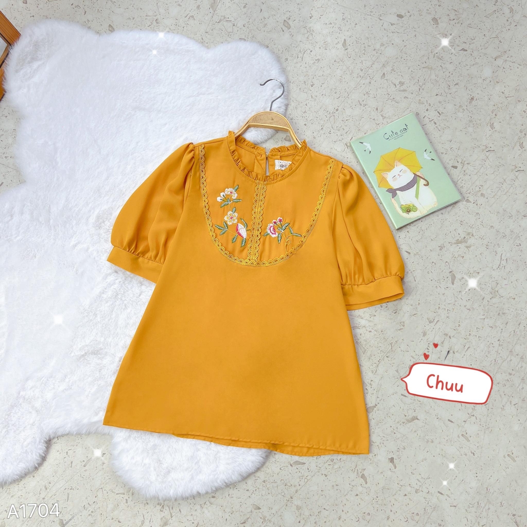 Áo Sơ Mi Nhánh Mẫu Đơn A1704