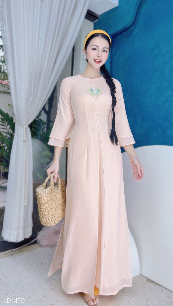 Áo Dài Tứ Thân Đồng Tiền 4T AD1470 (áo lẻ)