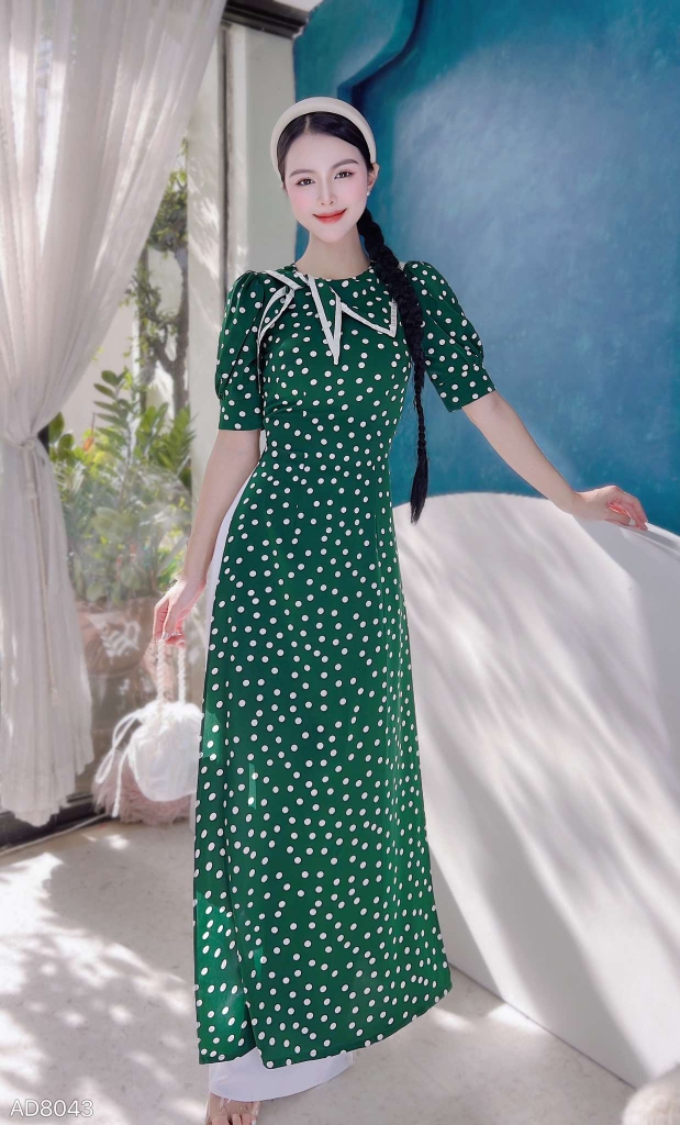 Áo Dài Vạt Thủy Thủ Nơ AD8043 (áo lẻ)