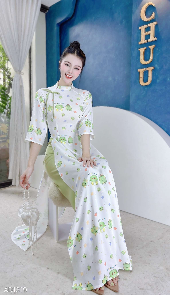 Áo Dài Cổ Bánh Dừa AD1319 (áo lẻ)