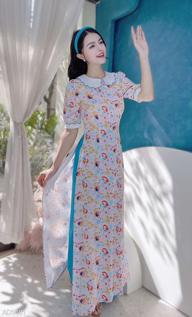 Áo Dài Cổ Mây Disney AD1481 (áo lẻ)