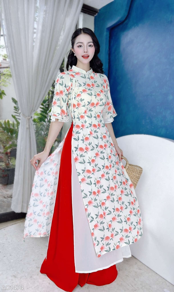 Áo Dài 4T Kiều Nguyệt Nga AD1474 (áo lẻ)